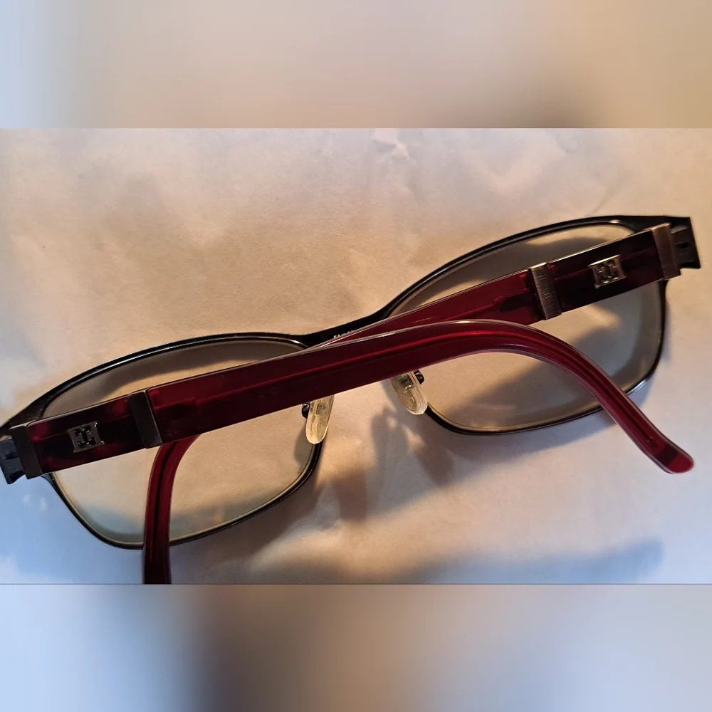 Escada Women's Glasses with Wine/Burgundy and Silver Accents. VES 821